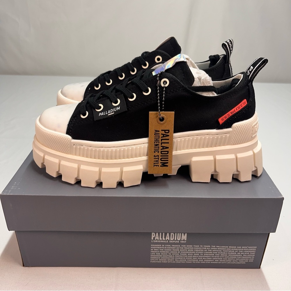 Palladium Black and Marshmallow Sneakers